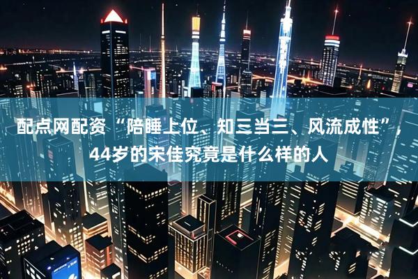 配点网配资 “陪睡上位、知三当三、风流成性”，44岁的宋佳究竟是什么样的人